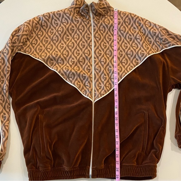 Gucci Zip Up Sweatshirt Velvet With GG Logo Pattern - Picture 12 of 13